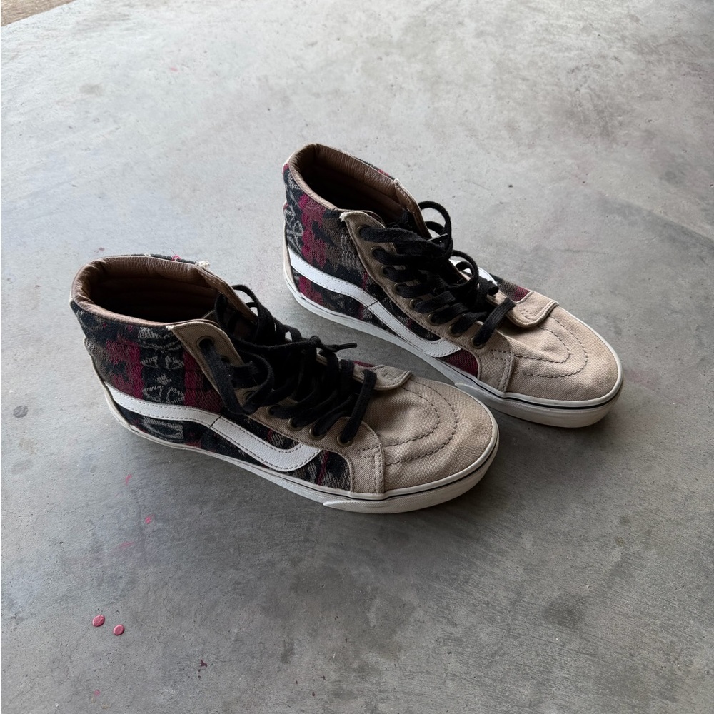 Vans Women's High-Top Sneakers - Black, Red, and Cream